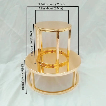 Metal Round and Square Floating Cake Stand Gold Cake Separator Wedding Cake Tier Birthday Party Cupcake Display Stand Decor upscaleclicks