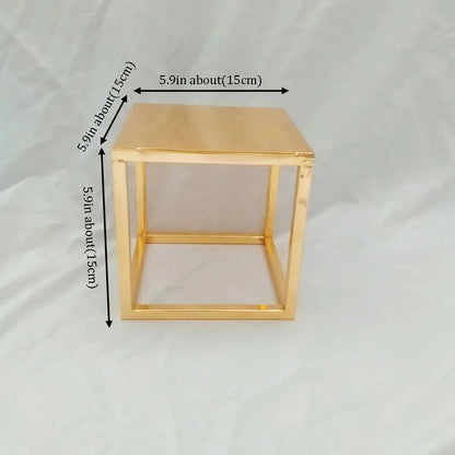 Metal Round and Square Floating Cake Stand Gold Cake Separator Wedding Cake Tier Birthday Party Cupcake Display Stand Decor upscaleclicks