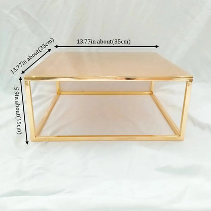 Metal Round and Square Floating Cake Stand Gold Cake Separator Wedding Cake Tier Birthday Party Cupcake Display Stand Decor upscaleclicks