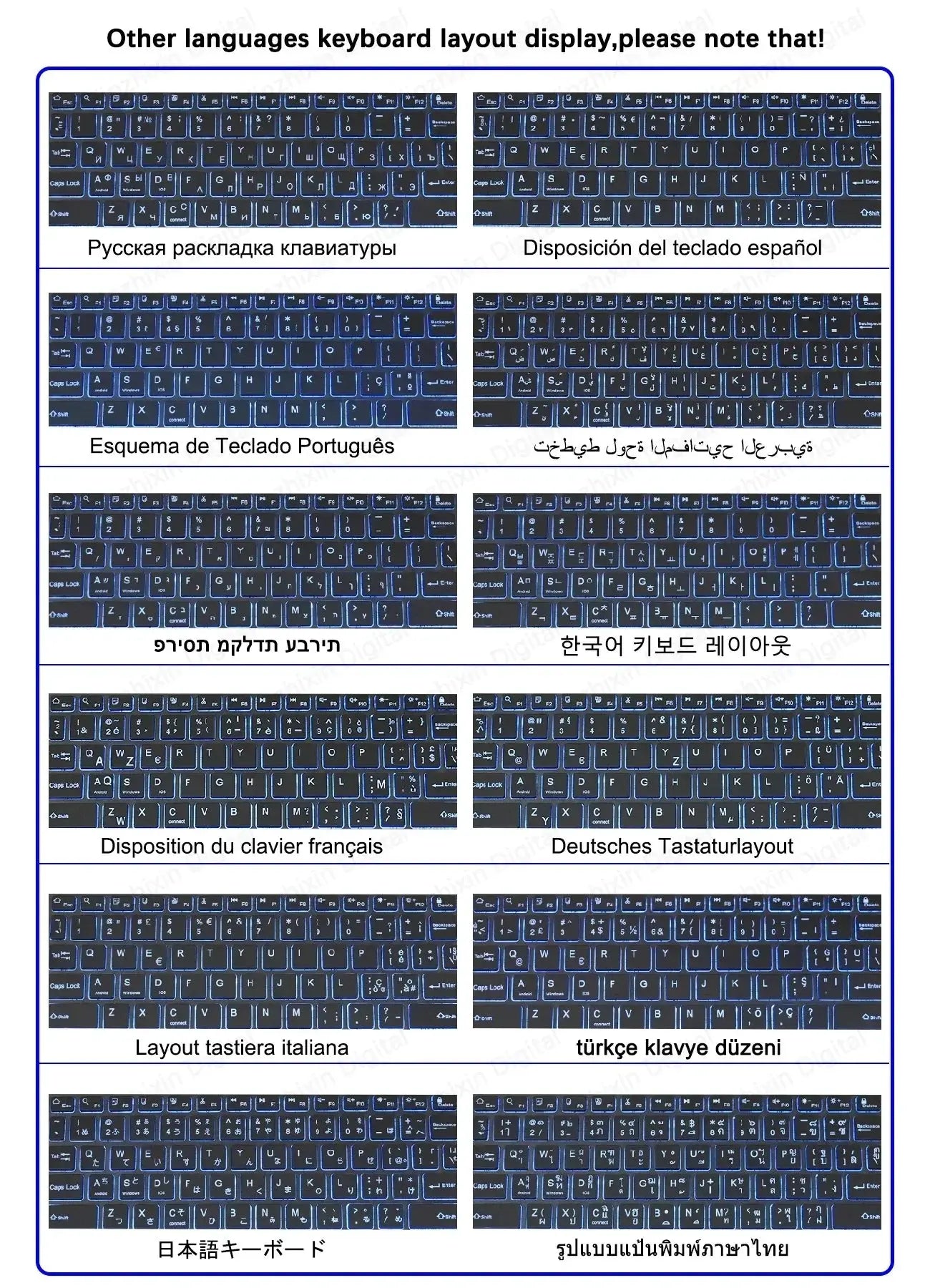 Mini Backlit RGB 10inch Bluetooth Keyboard Wireless mouse Rechargeable for Spanish Russian Hebrew Korean French Arabic Portugal upscaleclicks