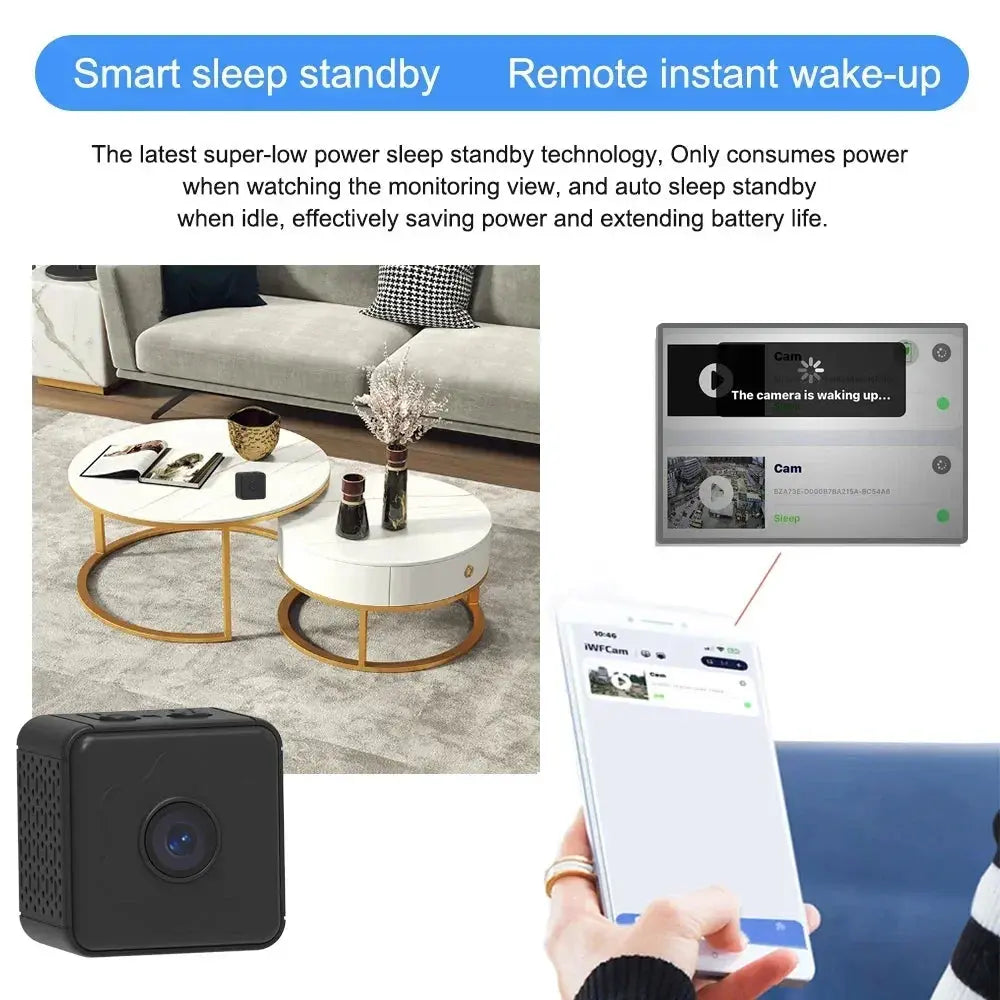 Mini Camera Wireless WiFi Remote Monitor Camera Tiny Home IP Camera No Need To Plug in Super-long Battery Life upscaleclicks