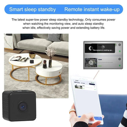 Mini Camera Wireless WiFi Remote Monitor Camera Tiny Home IP Camera No Need To Plug in Super-long Battery Life upscaleclicks
