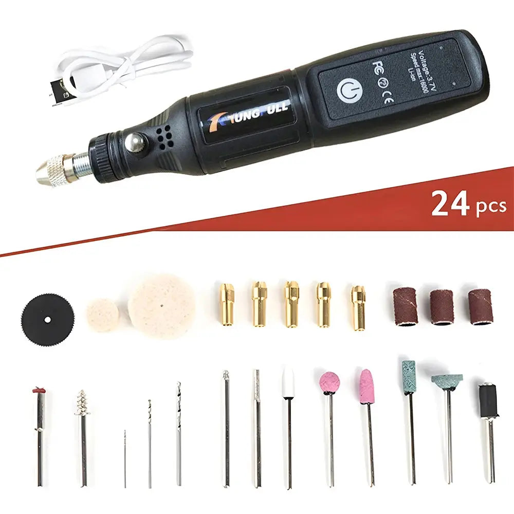Mini Electric Drill USB Wireless Mini Handheld Drill Rotary Tool Woodworking Engraving Pen Dremel Tools for Jewelry Metal Glass upscaleclicks