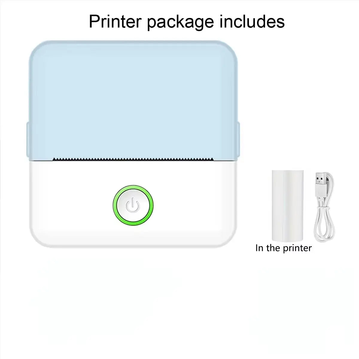 Mini Printer, Inkless Sticker Maker, Free Cut Small Pocket Printer, Portable Thermal Printer for Photo Journal Notes Memo