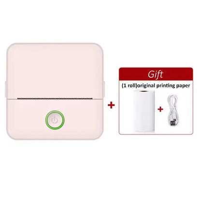 Mini Printer, Inkless Sticker Maker, Free Cut Small Pocket Printer, Portable Thermal Printer for Photo Journal Notes Memo