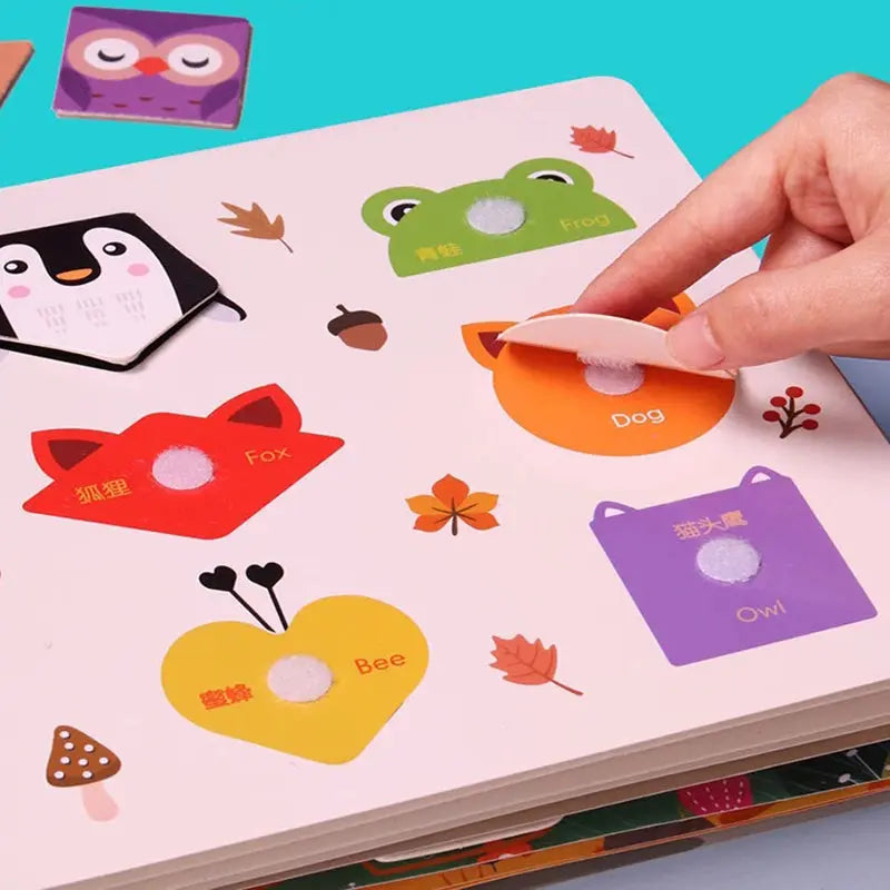 Montessori Baby Busy Book My First Quiet Book Paste Early Learning Education Toy Children Matching Game Toys for Kids 1 2 3 Year upscaleclicks