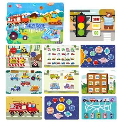 Montessori Baby Busy Book My First Quiet Book Paste Early Learning Education Toy Children Matching Game Toys for Kids 1 2 3 Year upscaleclicks