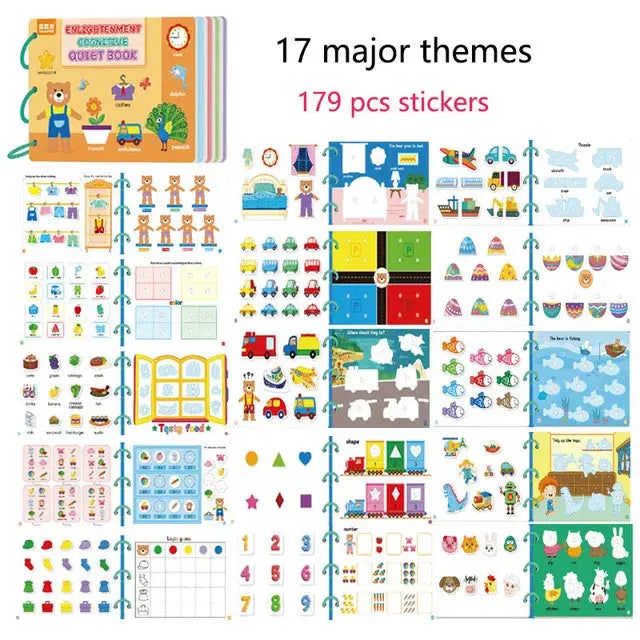 Montessori Baby Busy Book My First Quiet Book Paste Early Learning Education Toy Children Matching Game Toys for Kids 1 2 3 Year upscaleclicks