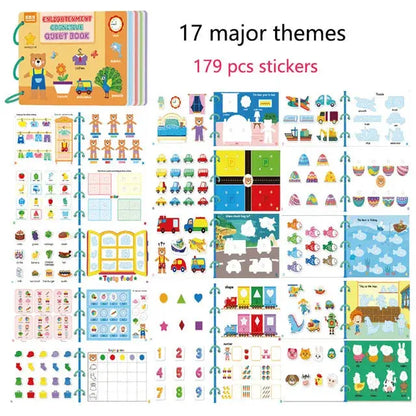 Montessori Baby Busy Book My First Quiet Book Paste Early Learning Education Toy Children Matching Game Toys for Kids 1 2 3 Year upscaleclicks