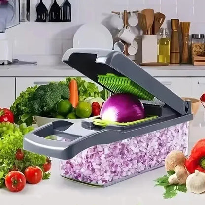 Multifunctional vegetable chopper 14/16 in one chopper handle food grate chopper kitchen vegetable slicer dicing machine cutting upscaleclicks