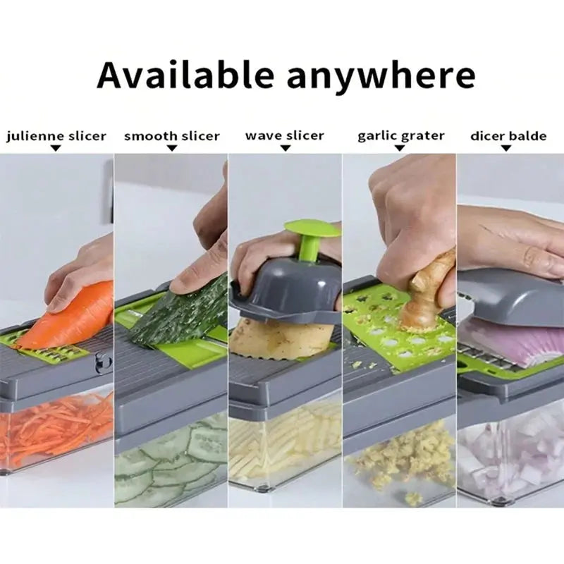 Multifunctional vegetable chopper 14/16 in one chopper handle food grate chopper kitchen vegetable slicer dicing machine cutting upscaleclicks