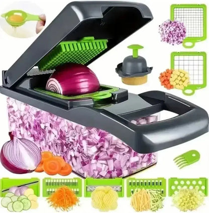 Multifunctional vegetable chopper 14/16 in one chopper handle food grate chopper kitchen vegetable slicer dicing machine cutting upscaleclicks