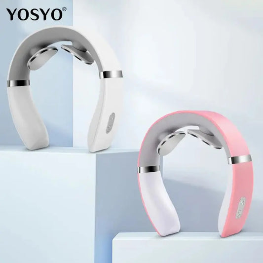New Smart Neck Shoulder Muscle Massager Electric Heat Relaxation You Body Anytime USB Charging White upscaleclicks