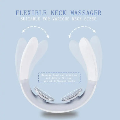 New Smart Neck Shoulder Muscle Massager Electric Heat Relaxation You Body Anytime USB Charging White upscaleclicks