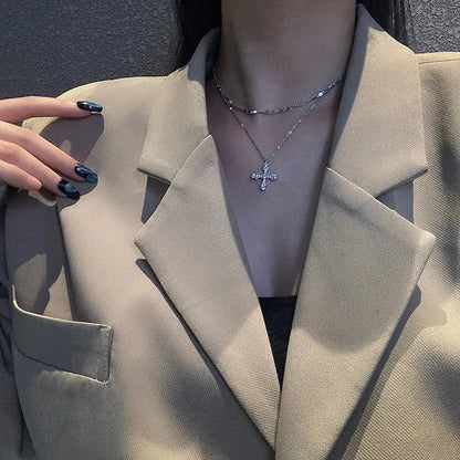 New luxury zircon necklace heart shaped tassel pearl necklace designer high end necklace birthday necklace upscaleclicks