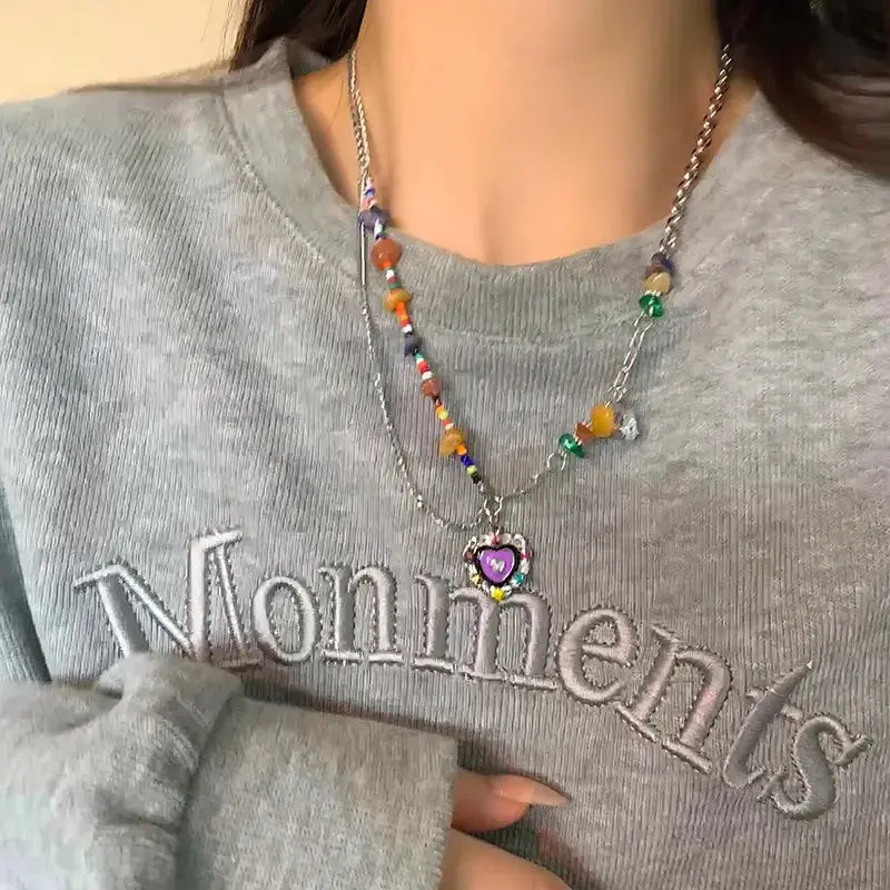 New luxury zircon necklace heart shaped tassel pearl necklace designer high end necklace birthday necklace upscaleclicks