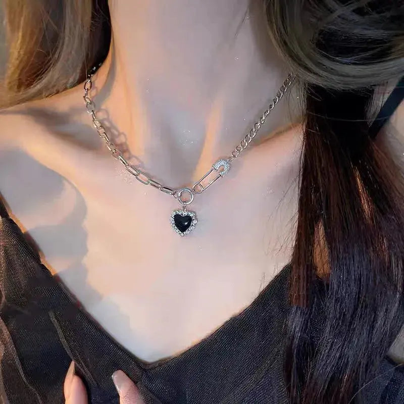 New luxury zircon necklace heart shaped tassel pearl necklace designer high end necklace birthday necklace upscaleclicks