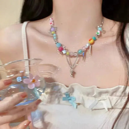 New luxury zircon necklace heart shaped tassel pearl necklace designer high end necklace birthday necklace upscaleclicks
