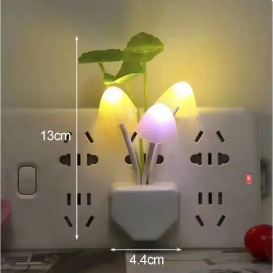 Novelty mushroom mushroom night light EU and United States plug light sensor 5V 3 LED colorful mushroom light LED night light upscaleclicks