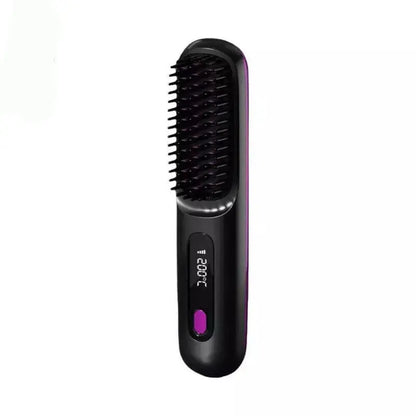 Numoya Portable Straightener Brush-Gobrush PRO, Rechargeable Mini Straightener