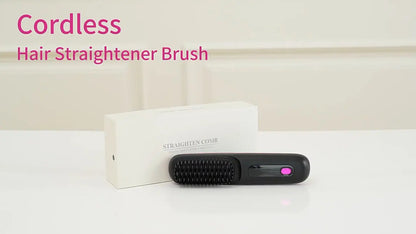 Numoya Portable Straightener Brush-Gobrush PRO, Rechargeable Mini Straightener