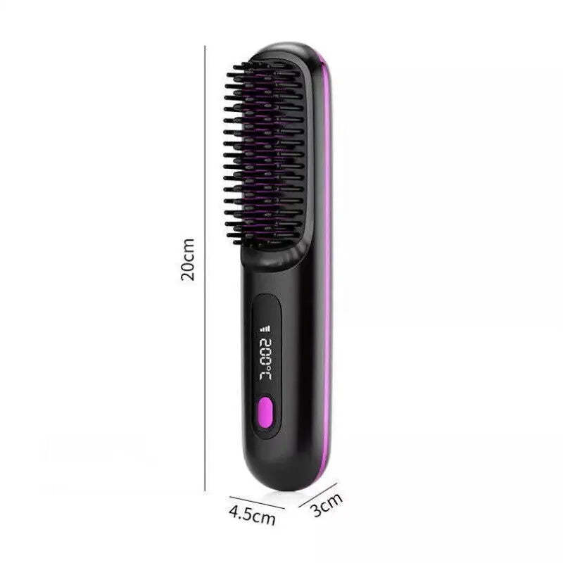 Numoya Portable Straightener Brush-Gobrush PRO, Rechargeable Mini Straightener