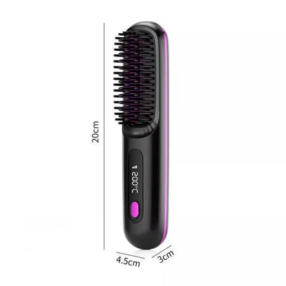 Numoya Portable Straightener Brush-Gobrush PRO, Rechargeable Mini Straightener