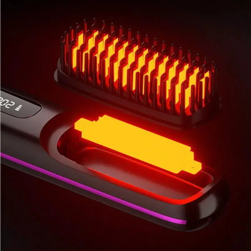 Numoya Portable Straightener Brush-Gobrush PRO, Rechargeable Mini Straightener