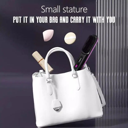 Numoya Portable Straightener Brush-Gobrush PRO, Rechargeable Mini Straightener