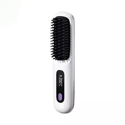 Numoya Portable Straightener Brush-Gobrush PRO, Rechargeable Mini Straightener
