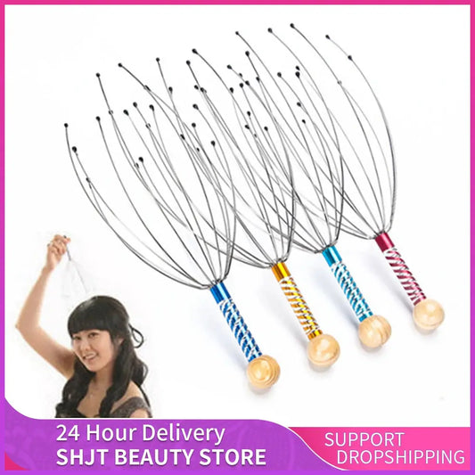Octopus Head Massager Scalp Massager Relaxation Relief Body Massager Remove Muscle Tension Tiredness Metal Head Relax Massager upscaleclicks