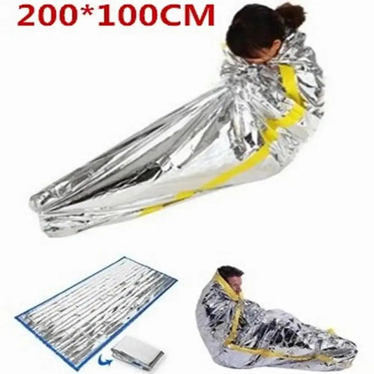 Outdoor Life Emergency Sleeping Bag Thermal Keep Warm Waterproof Mylar First Aid Emergency Blanke Camping Survival Gear upscaleclicks