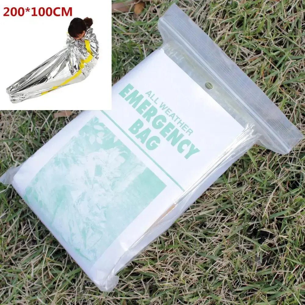 Outdoor Life Emergency Sleeping Bag Thermal Keep Warm Waterproof Mylar First Aid Emergency Blanke Camping Survival Gear upscaleclicks