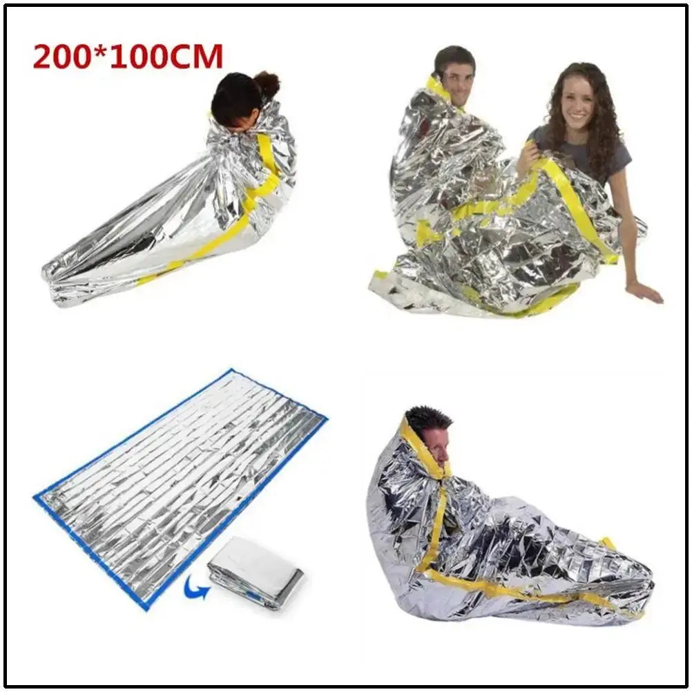 Outdoor Life Emergency Sleeping Bag Thermal Keep Warm Waterproof Mylar First Aid Emergency Blanke Camping Survival Gear upscaleclicks
