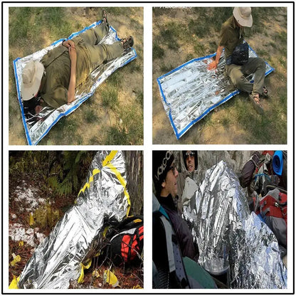 Outdoor Life Emergency Sleeping Bag Thermal Keep Warm Waterproof Mylar First Aid Emergency Blanke Camping Survival Gear upscaleclicks
