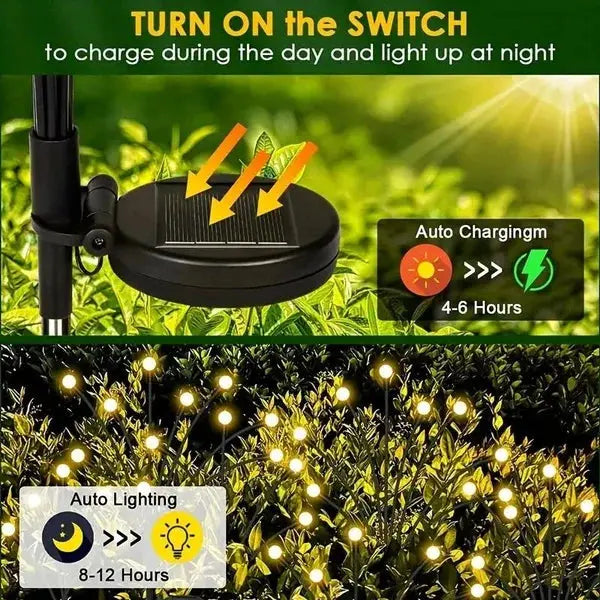 Outdoor Lights Solar Lawn Lamp Garden Lamp LED Wind-driven Firefly Ground Plug Lamp for Garden Lawn Landscape Holiday Light upscaleclicks
