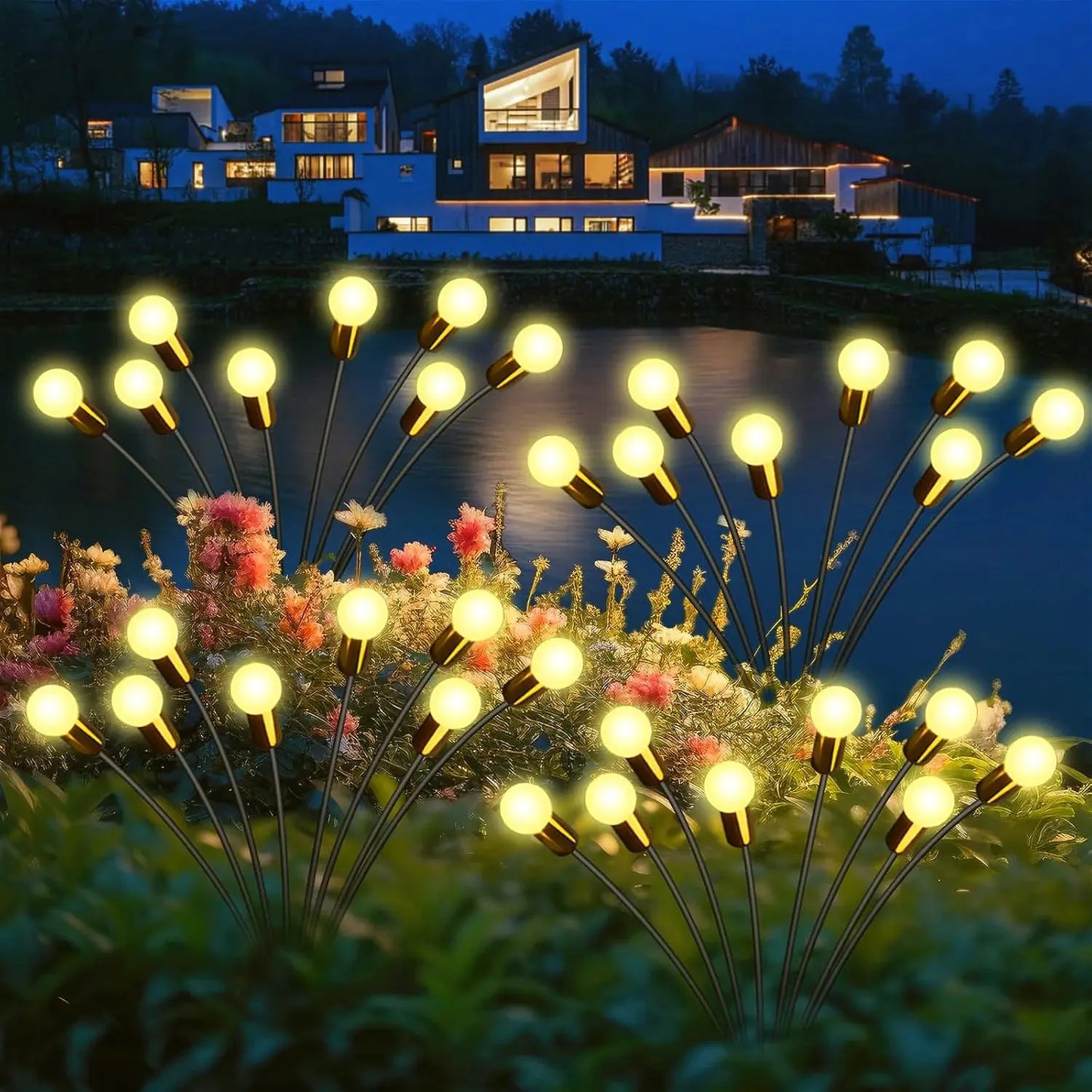 Outdoor Lights Solar Lawn Lamp Garden Lamp LED Wind-driven Firefly Ground Plug Lamp for Garden Lawn Landscape Holiday Light upscaleclicks