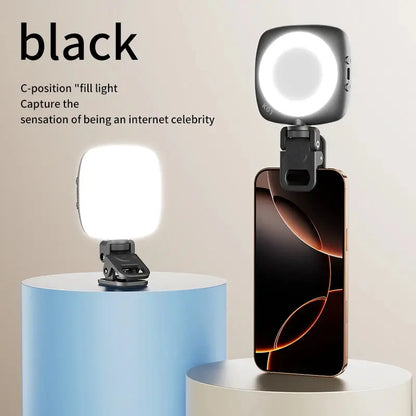 Phone Selfie Light 2700K-6500K Portbal Pocket Make UP Fill Light with Rechargable Battery Clip Rig Photo Lamp for Beauty Ring upscaleclicks