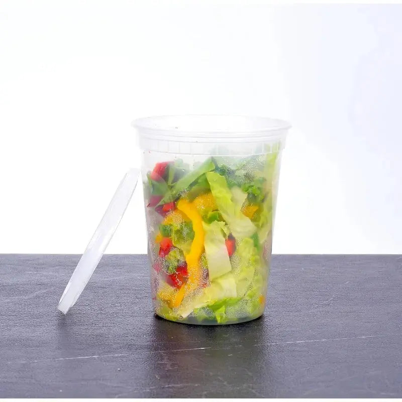 Plastic Deli Food Storage Containers with Airtight Lids 8oz-32oz Freezer Storage Containers Meal Prep Containers BPA Free 24pcs upscaleclicks