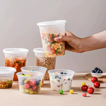 Plastic Deli Food Storage Containers with Airtight Lids 8oz-32oz Freezer Storage Containers Meal Prep Containers BPA Free 24pcs upscaleclicks