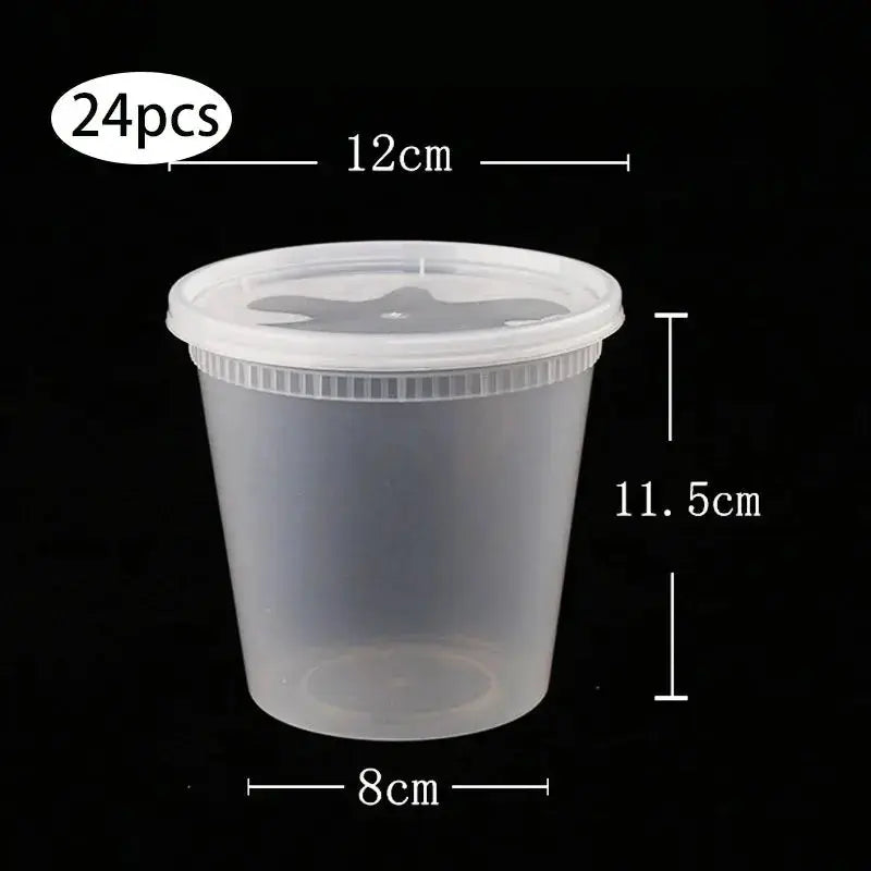 Plastic Deli Food Storage Containers with Airtight Lids 8oz-32oz Freezer Storage Containers Meal Prep Containers BPA Free 24pcs upscaleclicks