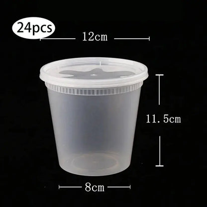 Plastic Deli Food Storage Containers with Airtight Lids 8oz-32oz Freezer Storage Containers Meal Prep Containers BPA Free 24pcs upscaleclicks