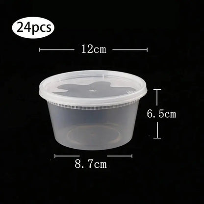 Plastic Deli Food Storage Containers with Airtight Lids 8oz-32oz Freezer Storage Containers Meal Prep Containers BPA Free 24pcs upscaleclicks