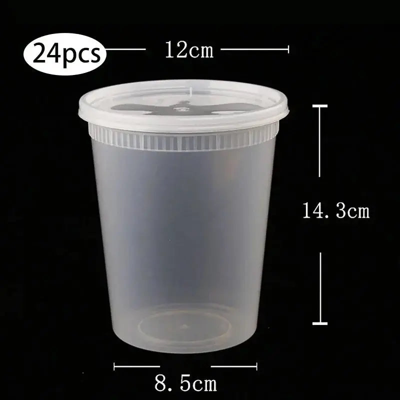 Plastic Deli Food Storage Containers with Airtight Lids 8oz-32oz Freezer Storage Containers Meal Prep Containers BPA Free 24pcs upscaleclicks