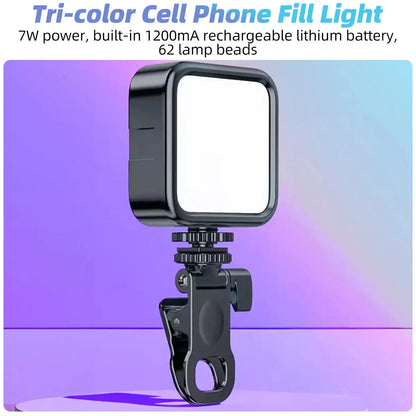 Portable LED Selfie Light for iPhone Samsung iPad Mobile Phone Laptop Clip Ring Flash Fill Light Photo Video Photography Lamp upscaleclicks