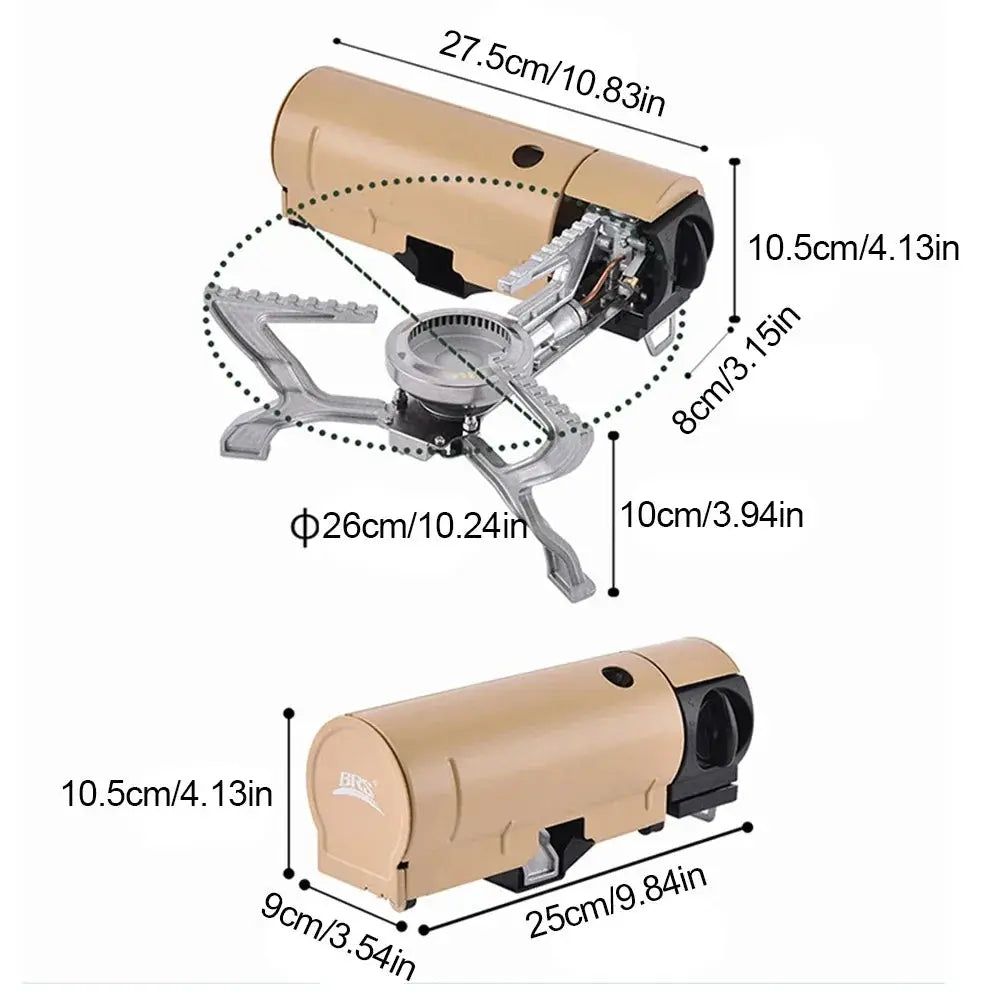 Portable Outdoor Folding Cassette Stove Camping Butane High-Fire Integrated All-in-One Gas Stove Trekking Accessories upscaleclicks