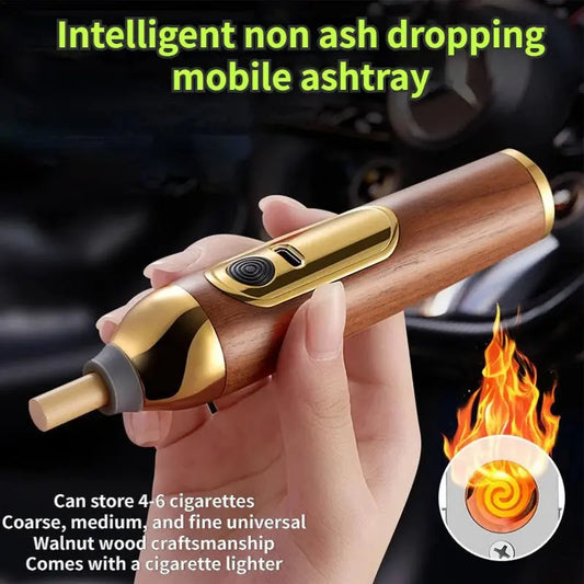 Portable intelligent car ashtray Windproof and dustproof Handheld mini ashtray Smoking gift Cigarette accessories upscaleclicks