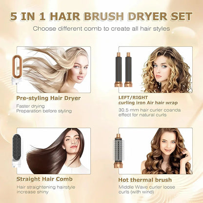 Professional 5 in 1 Hair Dryer Hot Air Comb Curler For Dyson Airwrap Hair Dryer Styling Tool Hair Straightener Hairdressing Tool upscaleclicks