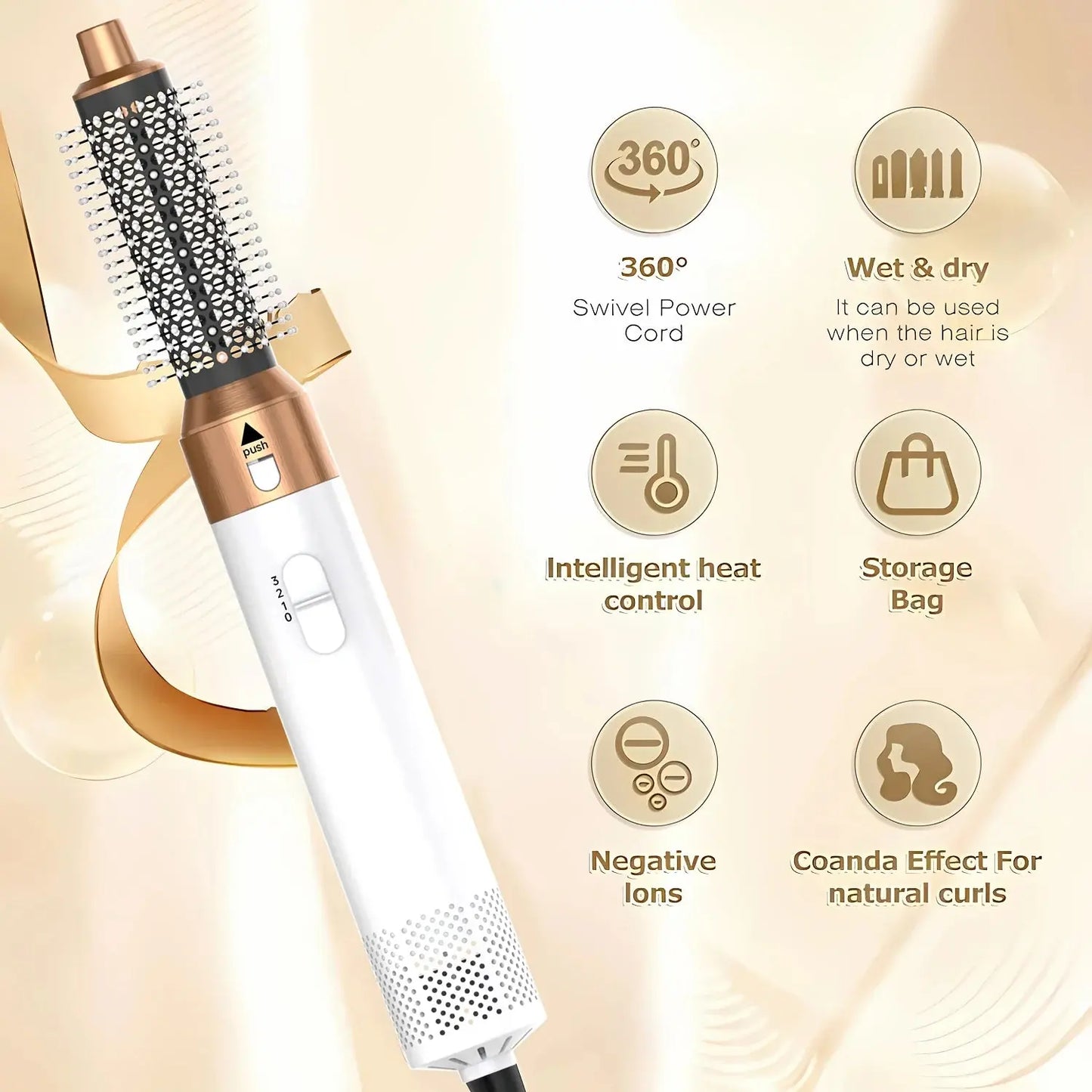 Professional 5 in 1 Hair Dryer Hot Air Comb Curler For Dyson Airwrap Hair Dryer Styling Tool Hair Straightener Hairdressing Tool upscaleclicks