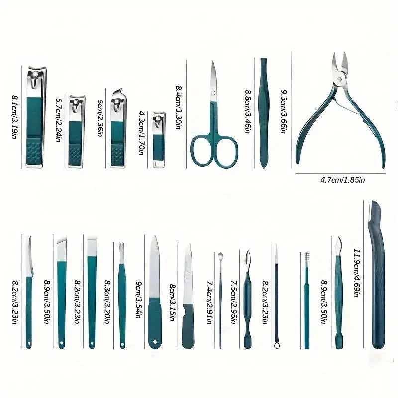 Professional 7/10/12/18 Piece Nail Care Kit Stainless Steel Manicure & Pedicure Set Nail Clipper Set with Travel Case upscaleclicks